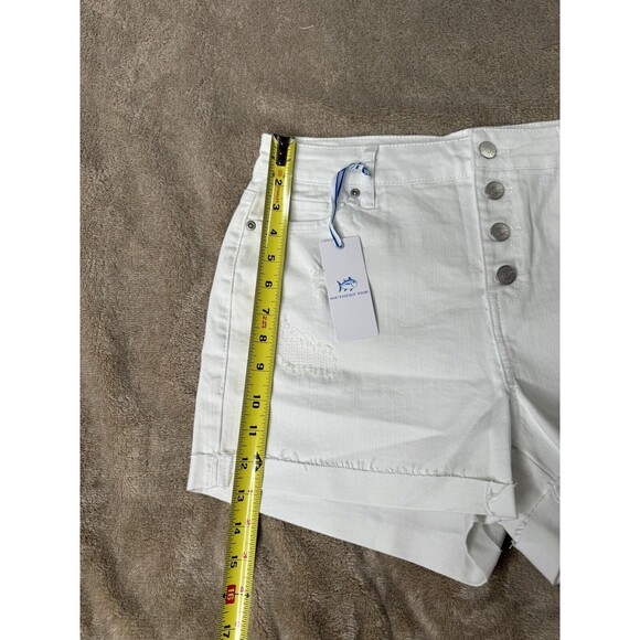 Southern TideHayes High Waisted Distressed White Denim Short,Strech,size 30 - Picture 7 of 15